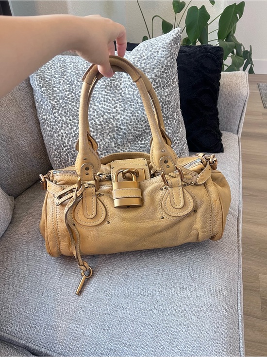 Chloe Handbags - Chloe Paddington Tan Beige Mustard Leather Handbag with Gold Accents